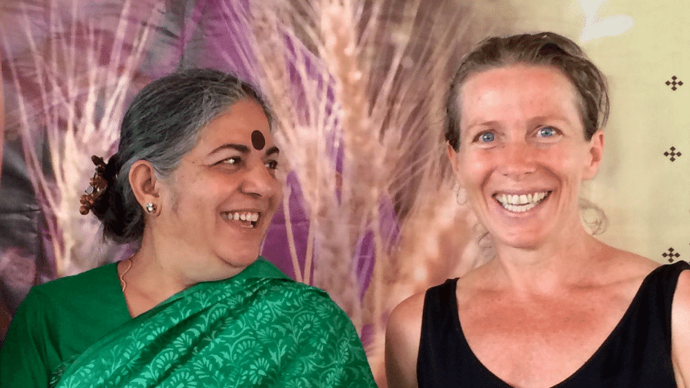 Morag Gamble with Vandana Shiva