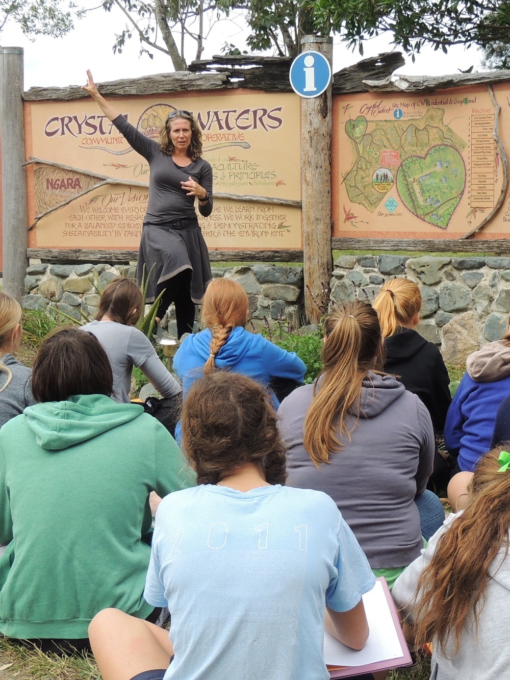 Morag Gamble teaching students as part of her thriving permaculture business